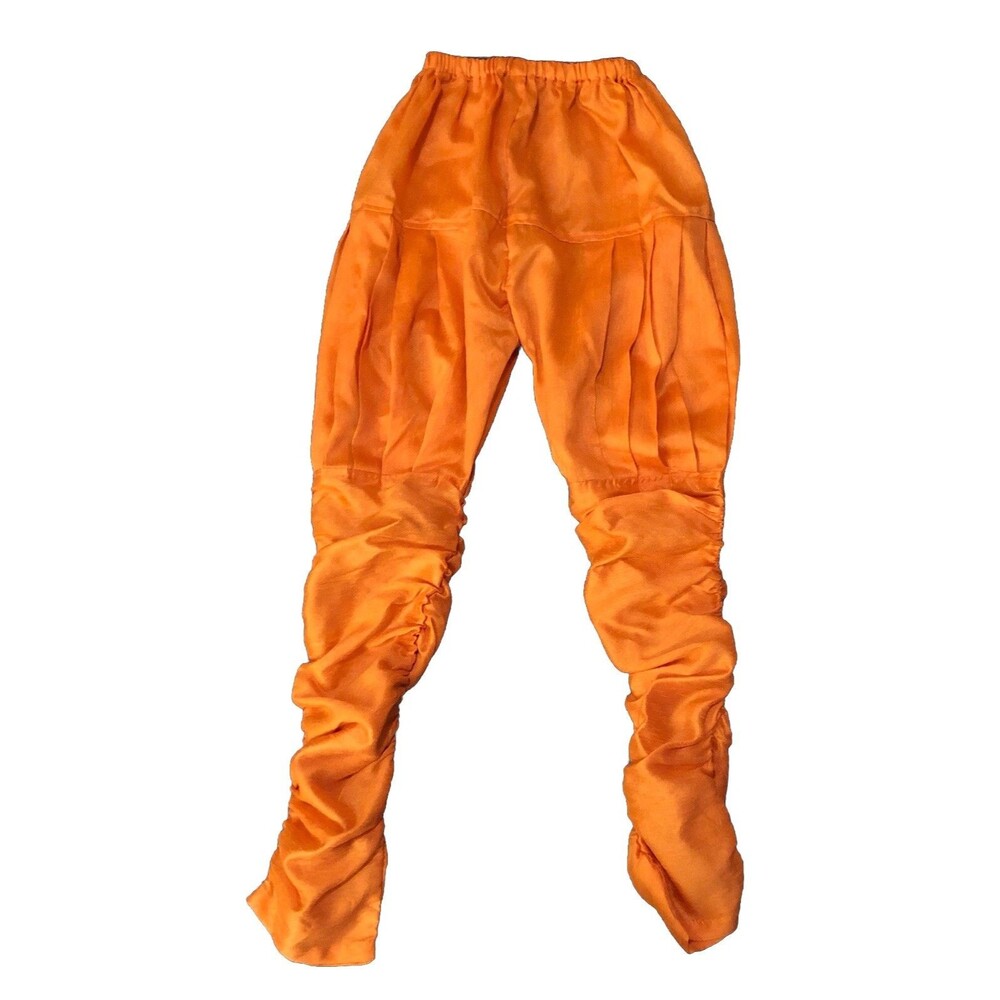 Womens Pleated Parachute Pants With Ruching Loungewear Joggers XS